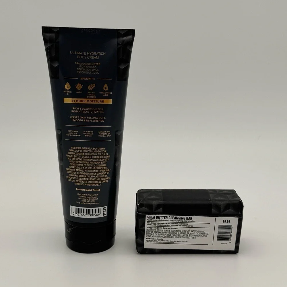 Bath & Body Works Vanilla Noir Men’s Collection Body Care Gift Set NWT